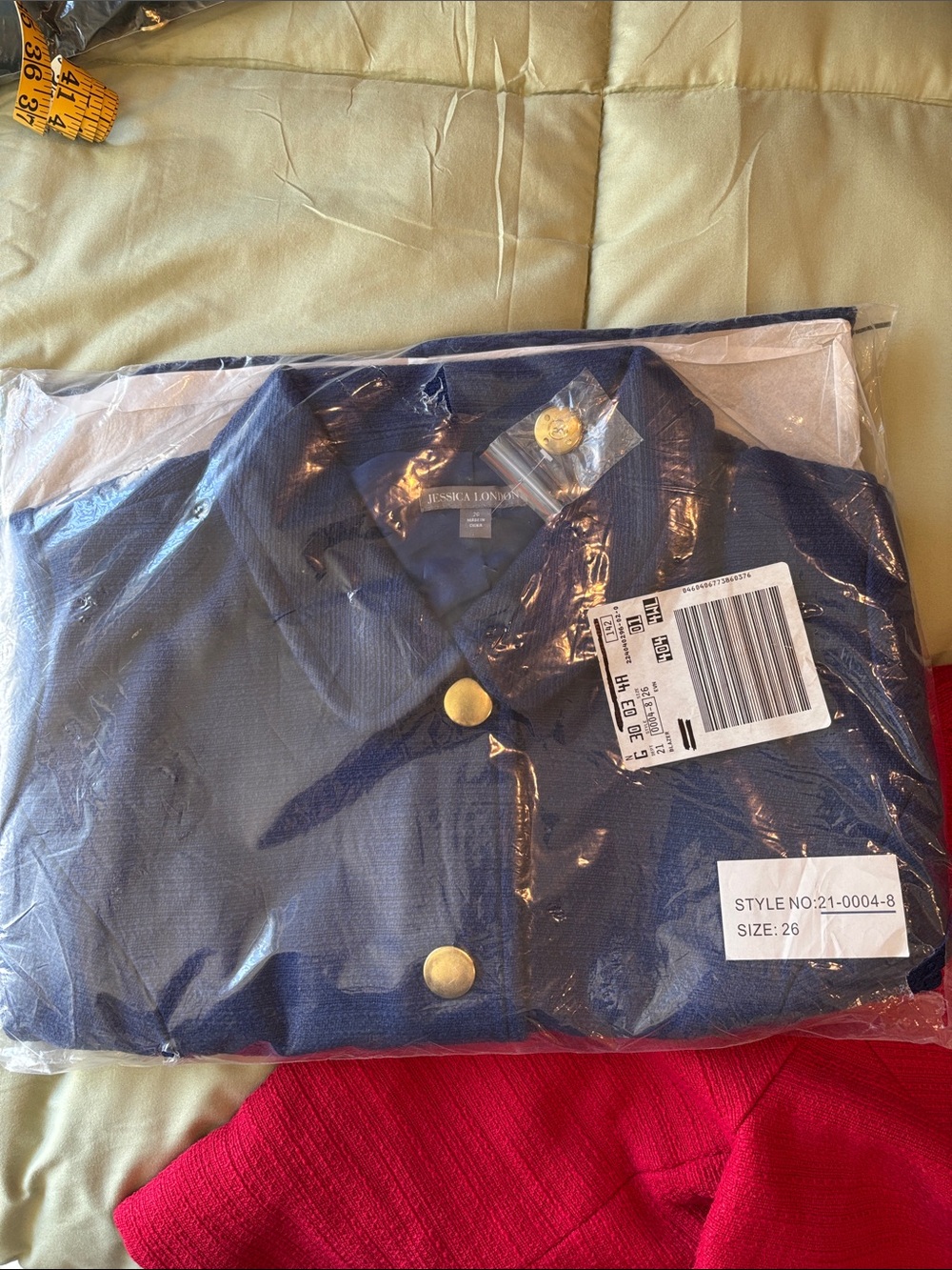 Jessica London Women’s Blue Jacket with 4 Gold Buttons
